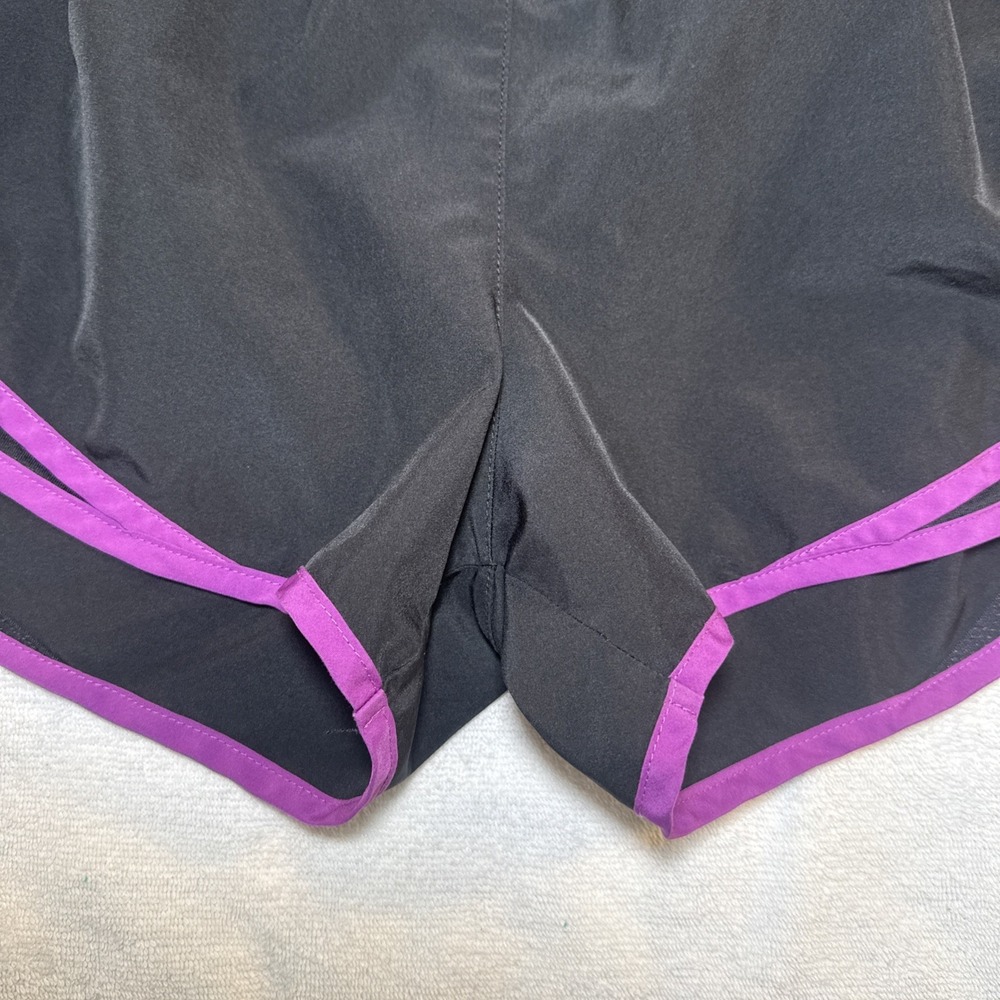 Nike Dri-FIT Tempo Running Shorts Women's Large Black Purple Brief Lined - Picture 3 of 7